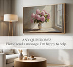 Pink Hydrangea Frame TV Art