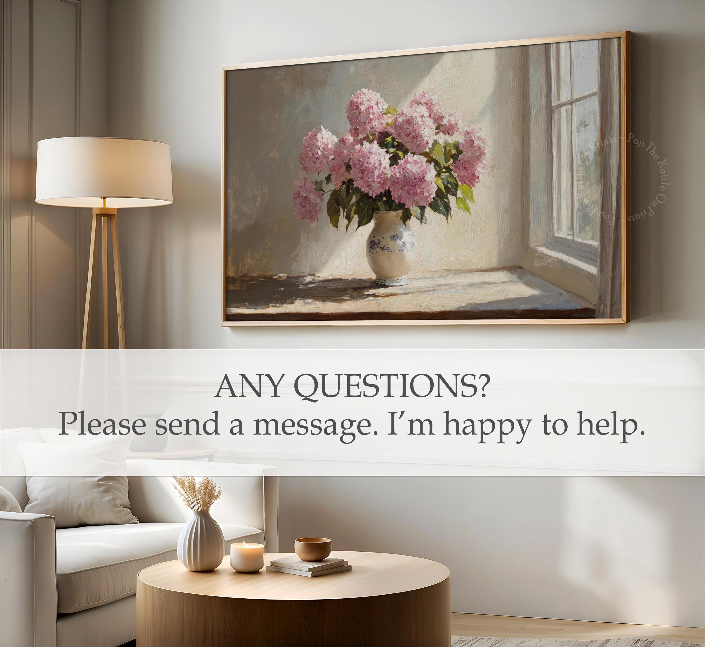 Pink Hydrangea Frame TV Art