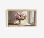 Pink Hydrangea Frame TV Art