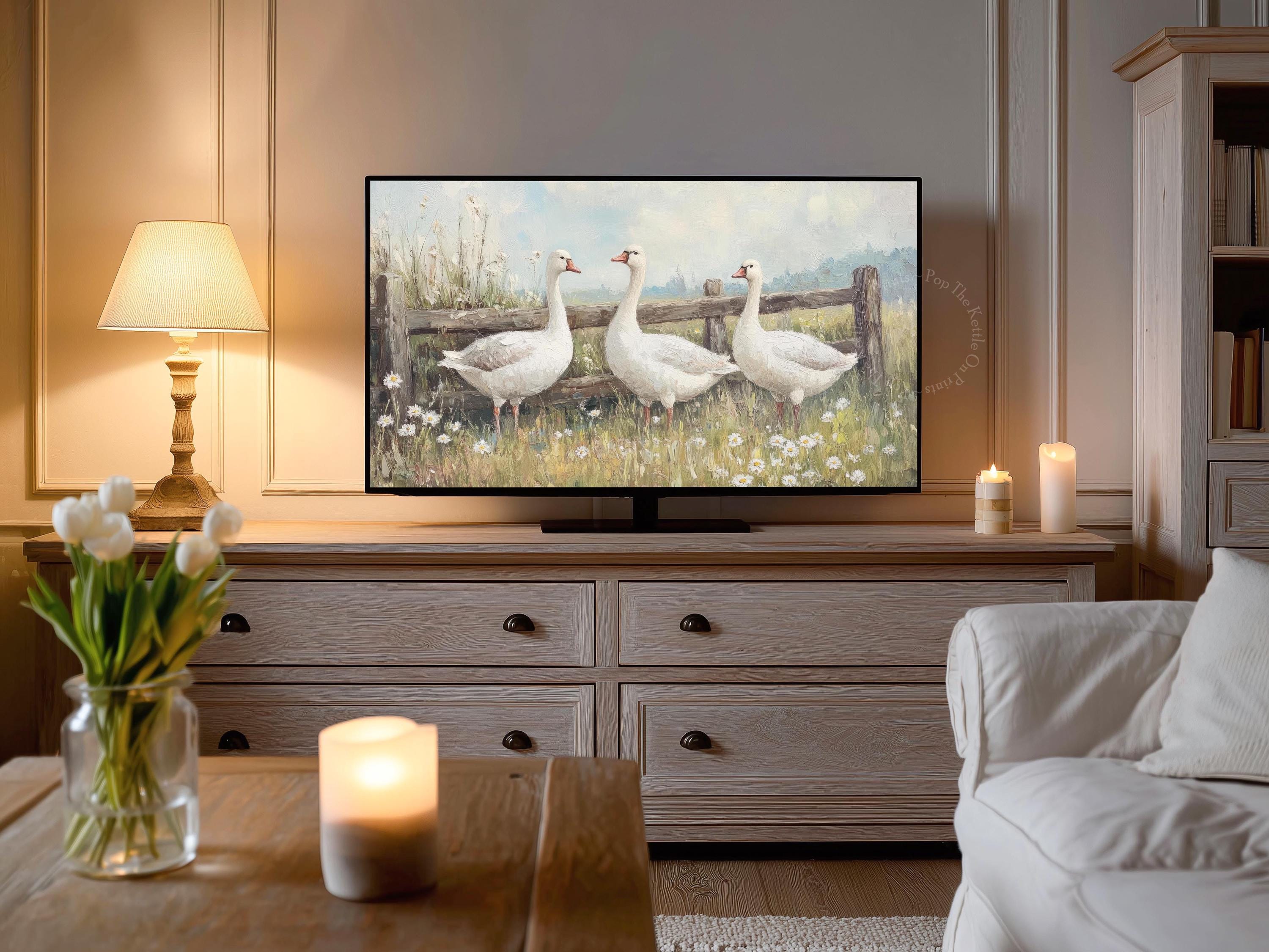 Three Geese Easter Frame TV Art