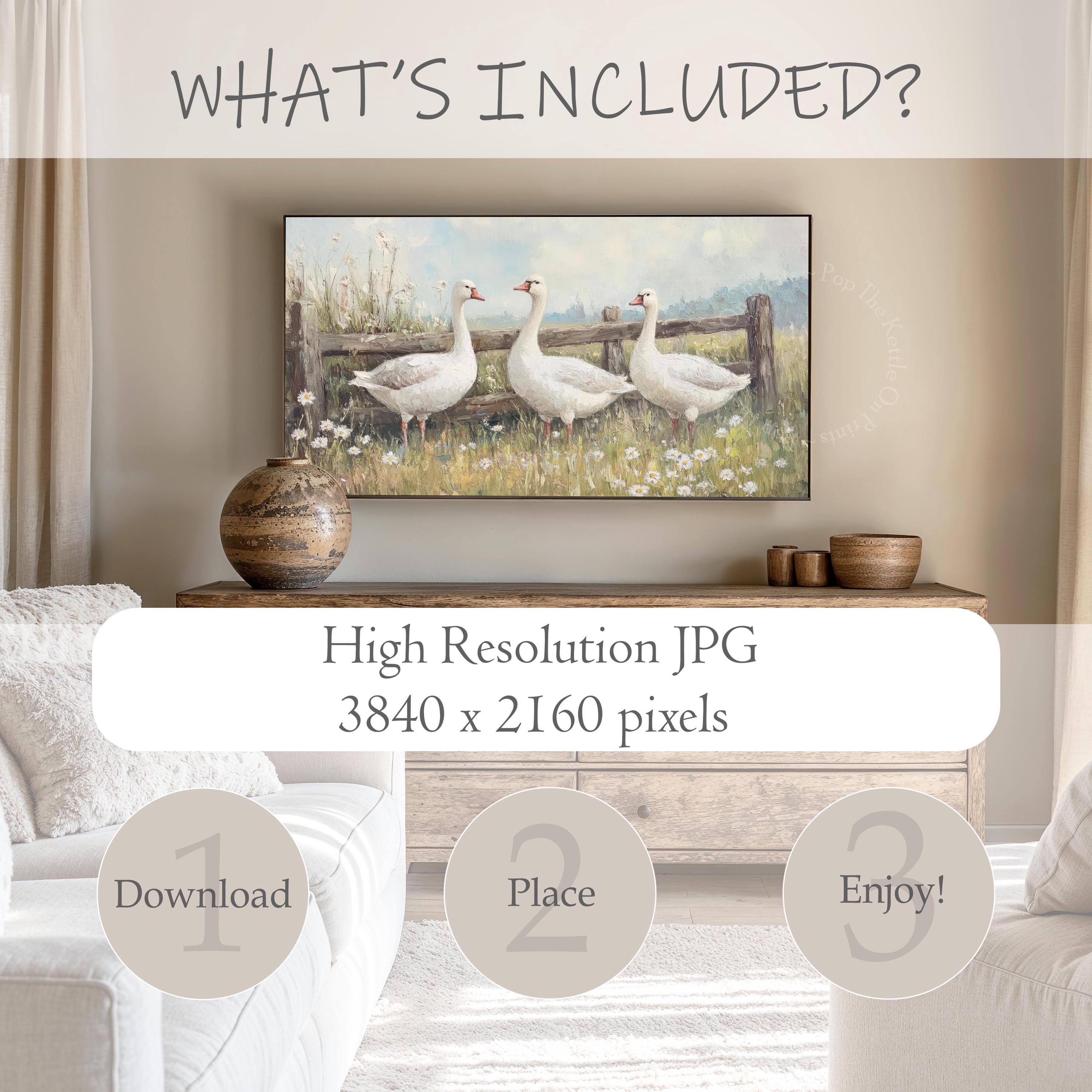 Three Geese Easter Frame TV Art