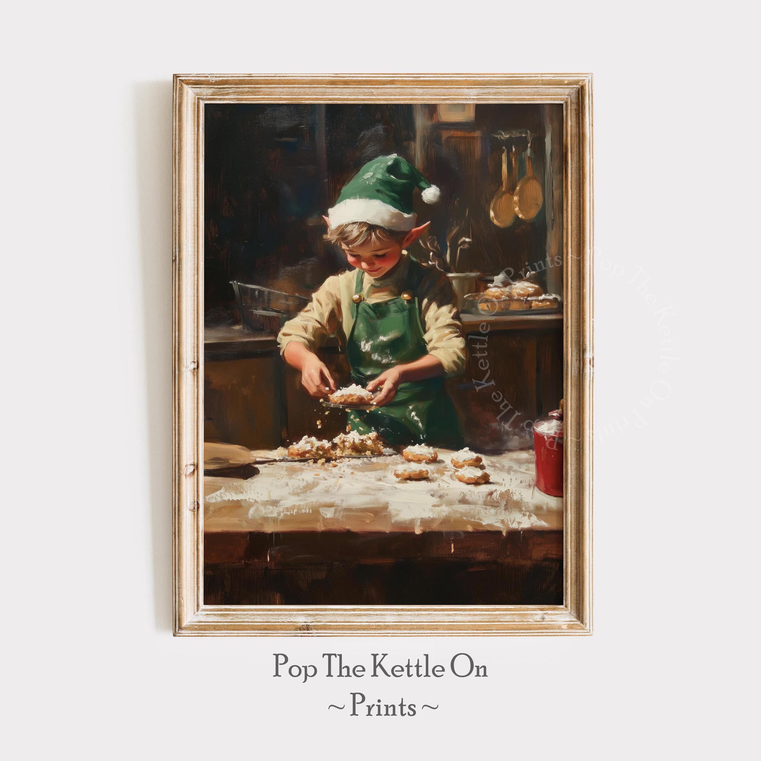Christmas Elf Baking Printable Wall Art