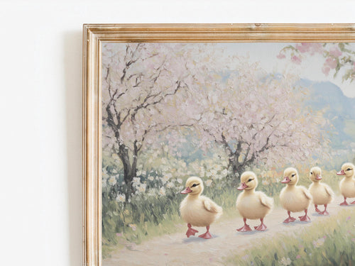 Duckling & Pink Blossom Frame TV Art