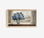 Blue Hydrangeas In Window Frame TV Art