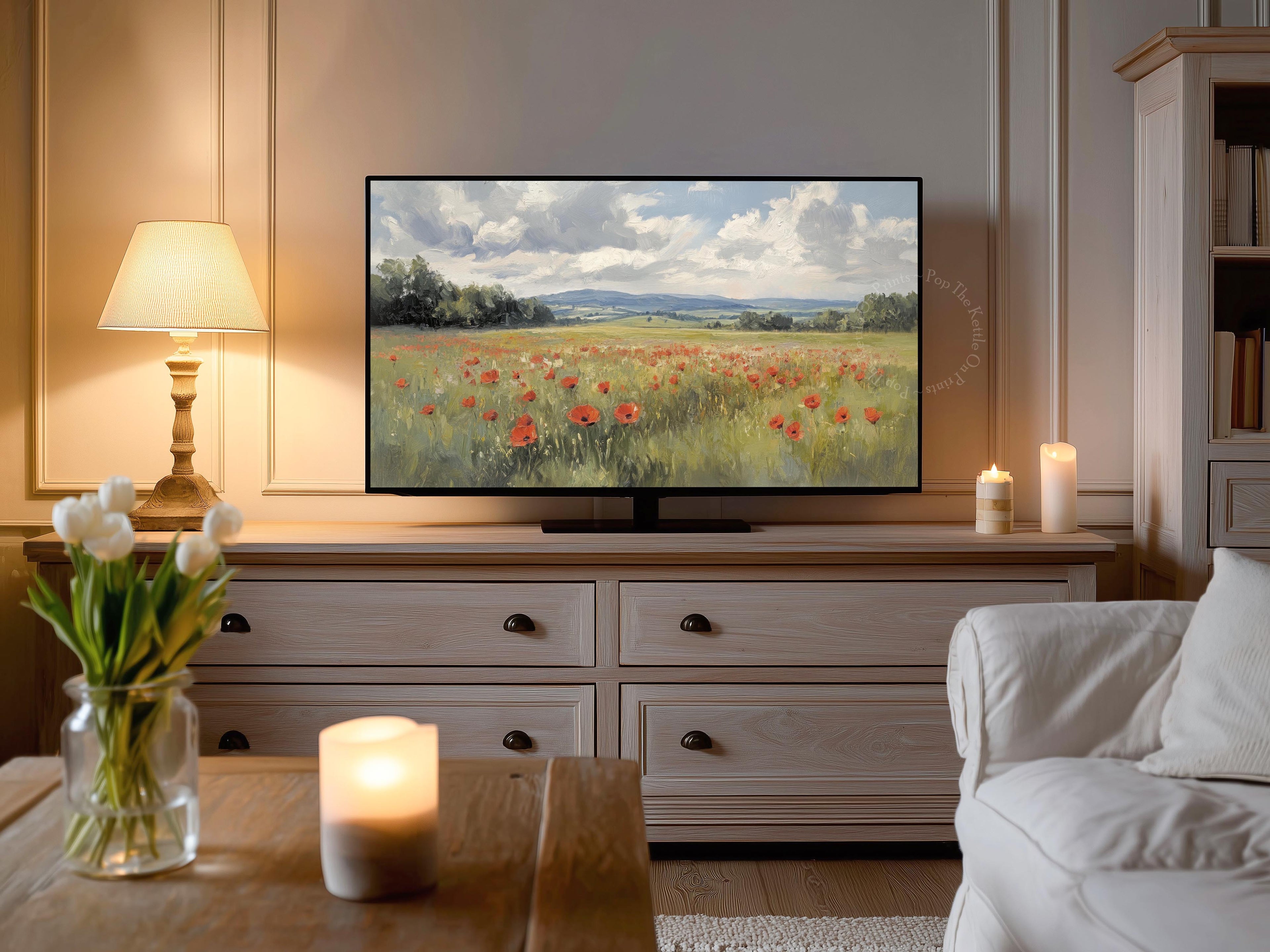 Poppy Field Frame TV Art