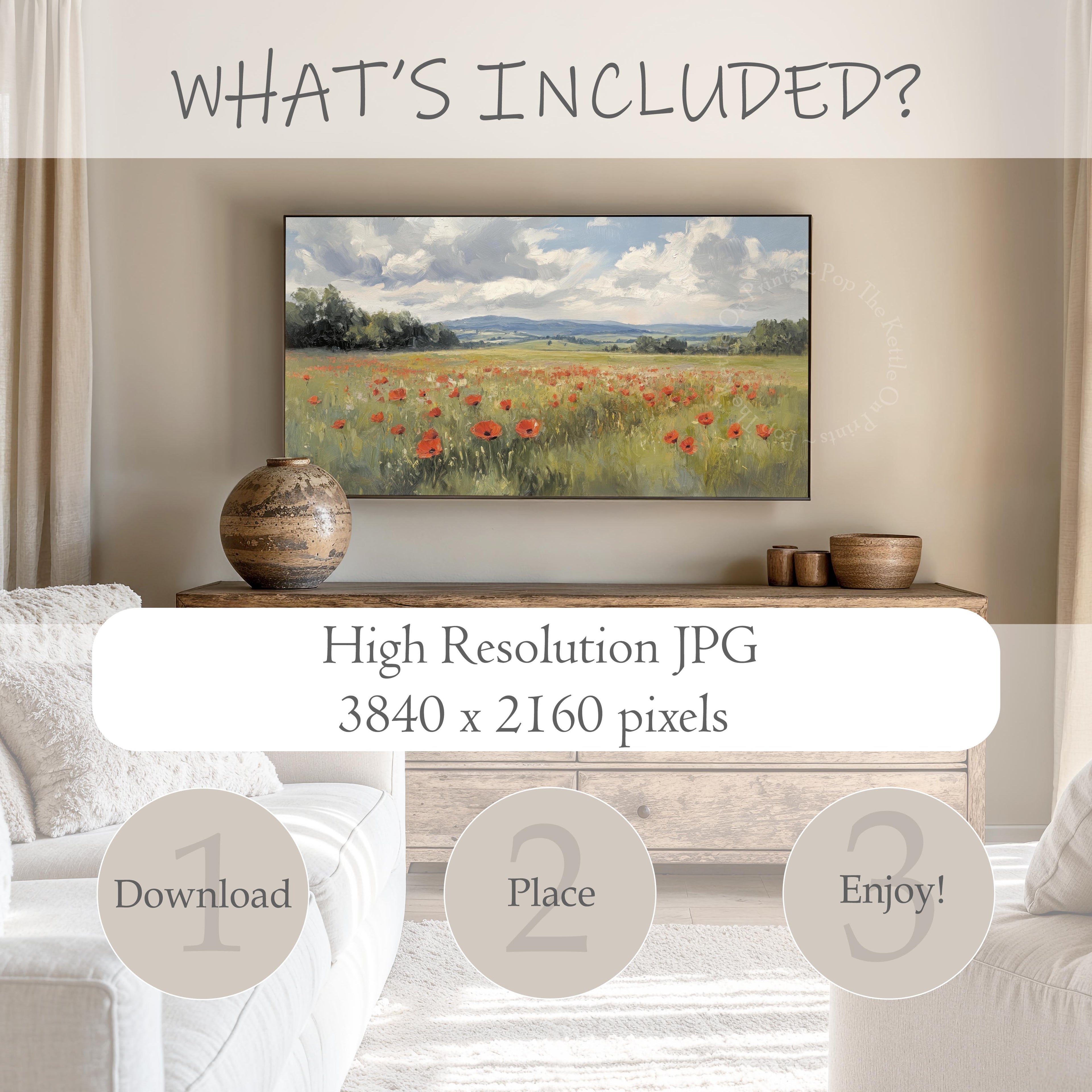 Poppy Field Frame TV Art