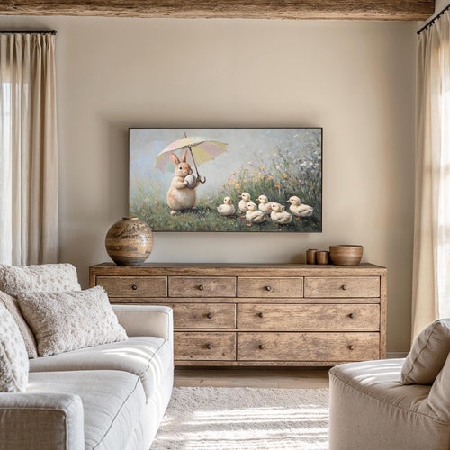 Bunny & Ducklings Frame TV Art
