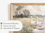 Geese In Meadow Frame TV Art