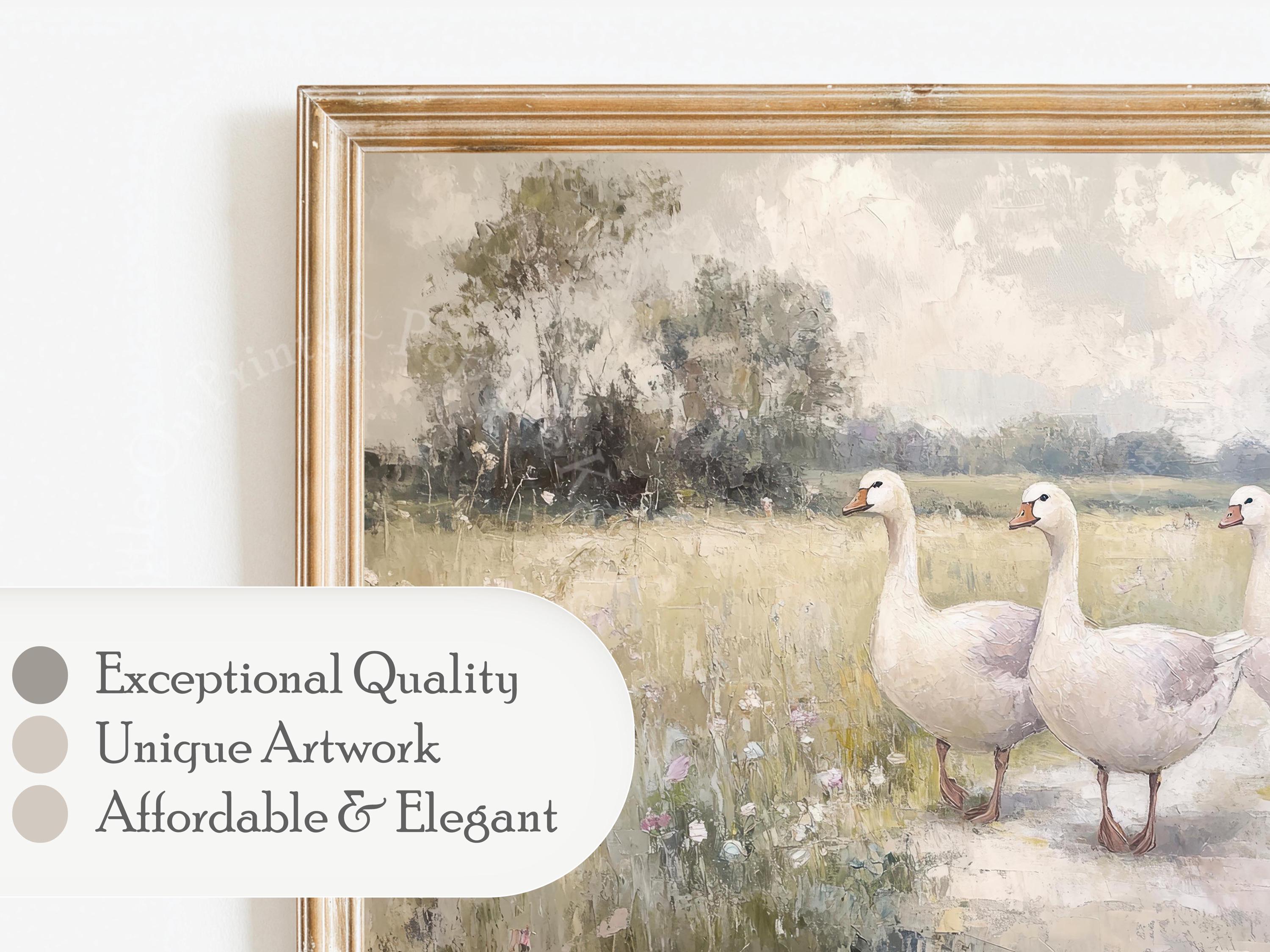 Geese In Meadow Frame TV Art