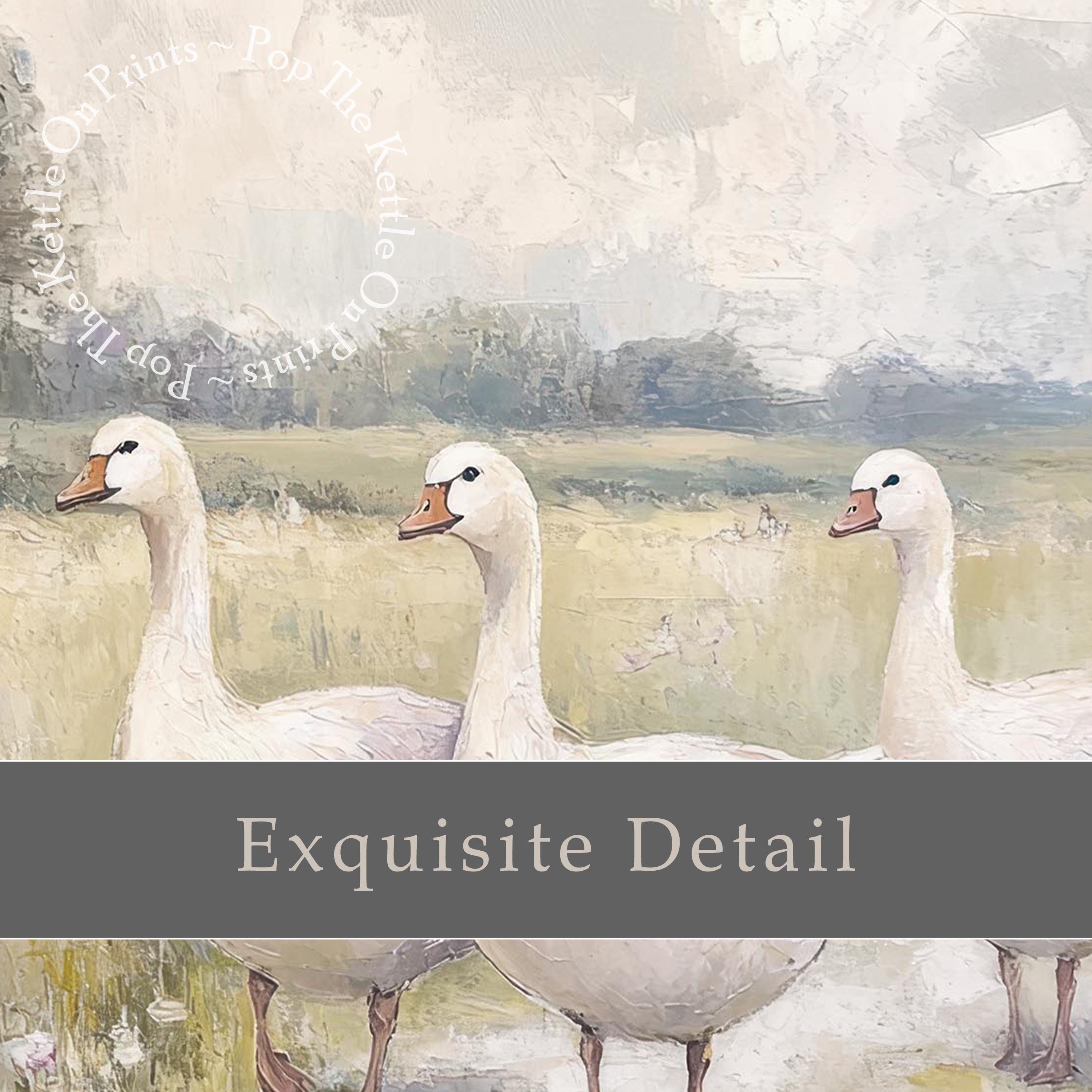 Geese In Meadow Frame TV Art