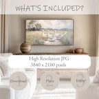 Geese In Meadow Frame TV Art