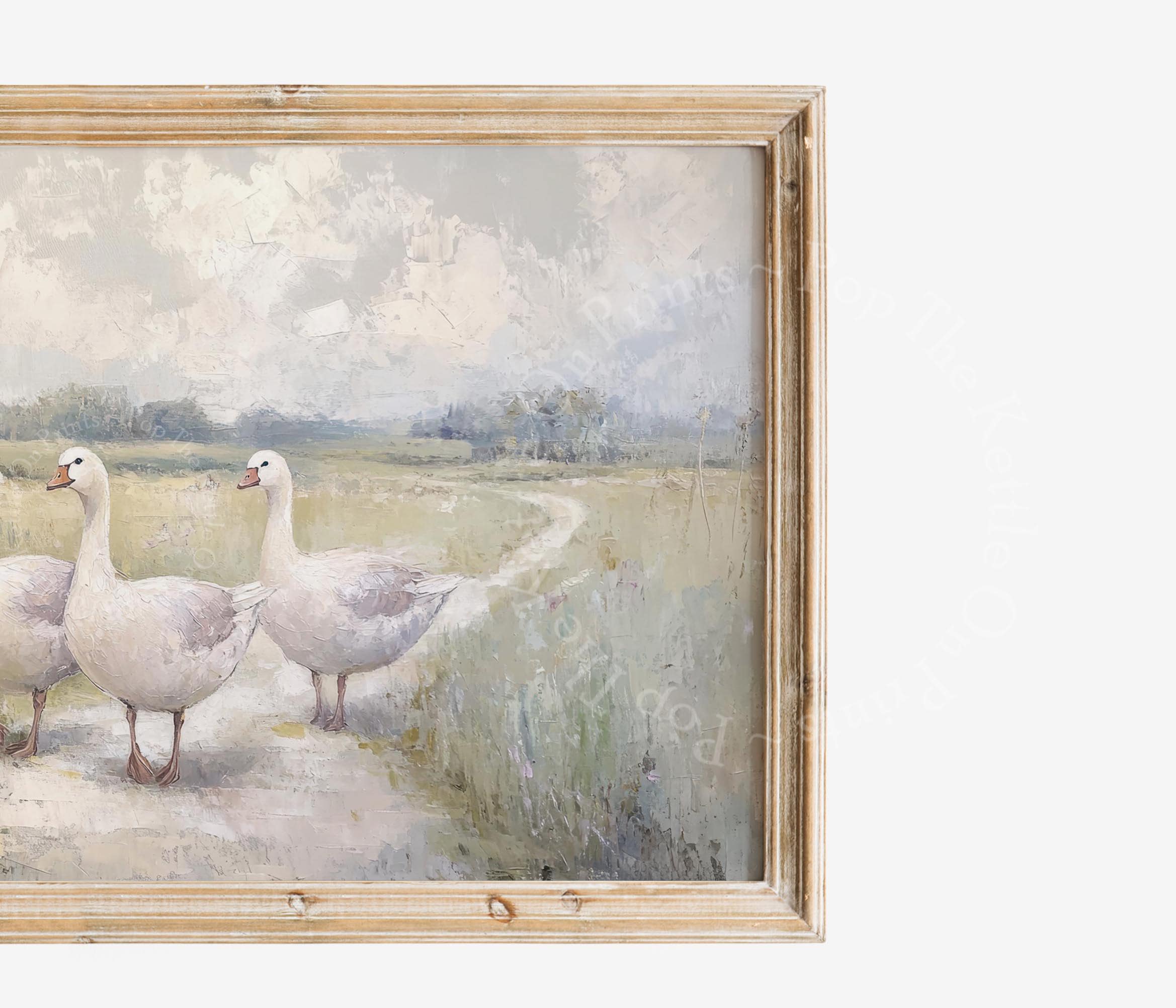 Geese In Meadow Frame TV Art