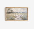 Geese In Meadow Frame TV Art