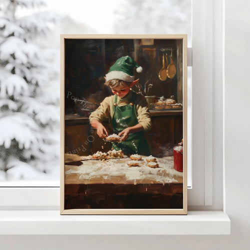 Christmas Elf Baking Printable Wall Art